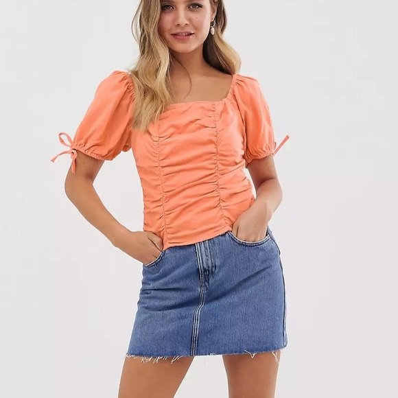 Asos Neon Top with Shirring in Linen - Picture 8 of 8